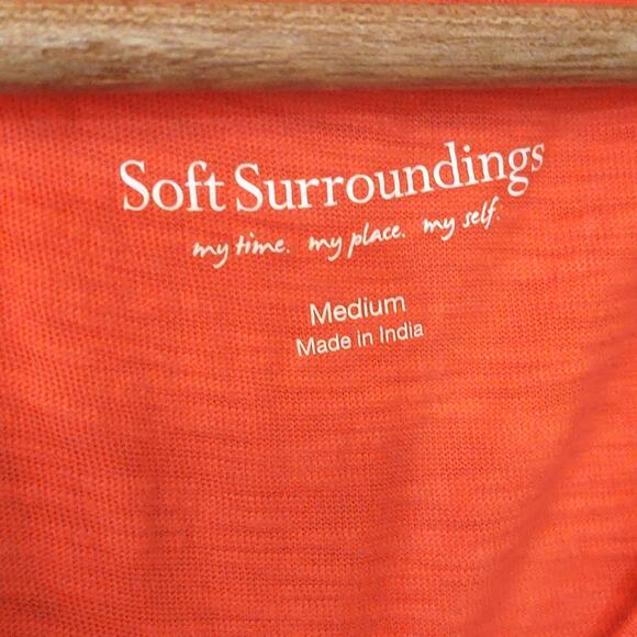 Soft Surroundings coral beaded leaf top - Picture 3 of 4